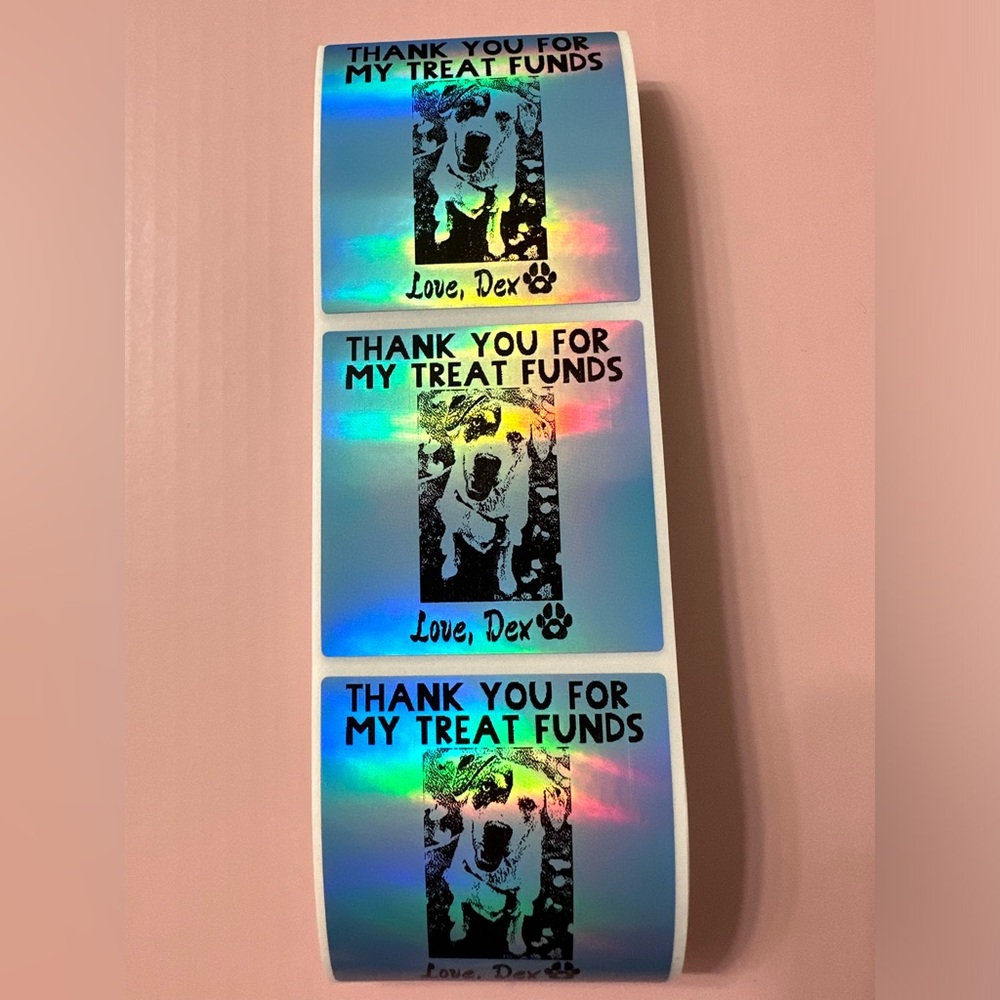 50 ct. Custom 2β Square Thank You, QR Code, FRAGILE Stickers OR LOGO - Picture 8 of 16